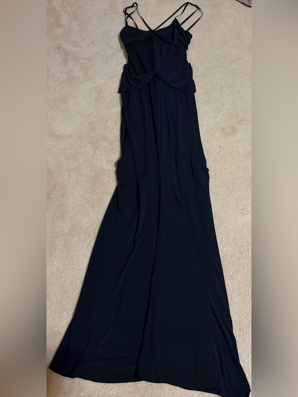 Vera Wang Black Maxi Dress with Double Spaghetti Straps